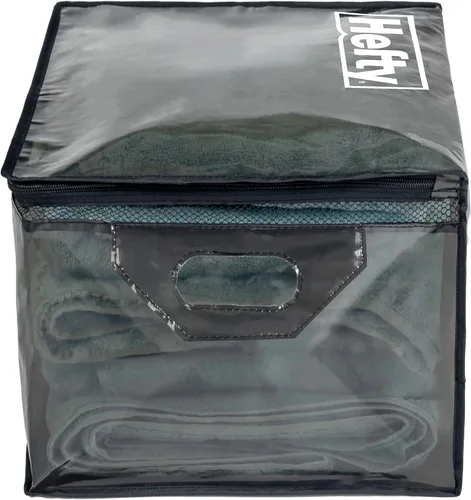 Vista 7 de Hefty Bolsa grande y flexible con malla transpirable, doble cremallera, 2 asas, ideal para mudanzas o almacenamiento de ropa y ropa, alternativa al