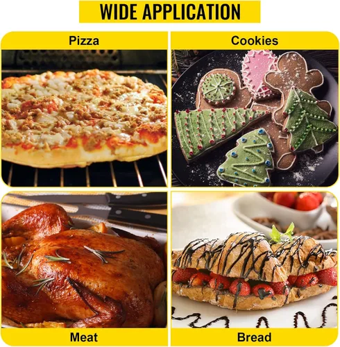 Vista 7 de VEVOR Horno de pizza comercial, 14 pulgadas, doble capa de cubierta, horno eléctrico de pizza de acero inoxidable de 110 V 1950 W con piedra