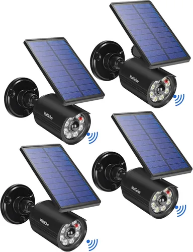 Vista 9 de Luces solares con sensor de movimiento para exteriores, IP67, impermeable, 360°, giratorio, energía solar, luces de inundación para graneros
