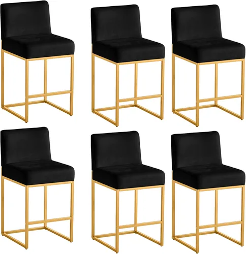 Vista 45 de Taburetes de bar de altura de mostrador, juego de taburetes de bar de piel sintética de 3,26 pulgadas, taburetes de cocina modernos con respaldos