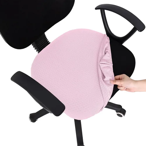 Vista 32 de Smiry Fundas de asiento de silla de computadora de oficina, de jacquard elástico, extraíbles, lavables, antipolvo, protectores de cojín para silla