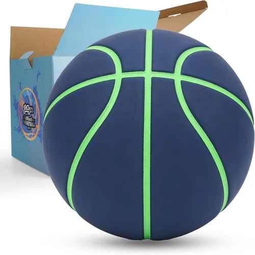 Silent Basketball Size 7 (29.5''), Airless Indoor Basketball Premium Deep Blue