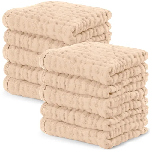 Vista 50 de Comfy Cubs - Juego de paños de muselina para eructos de 20 x 10 pulgadas, paquete de 10, tamaño grande, 6 capas, 100% algodón, absorbentes, seguros