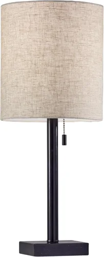 Vista 8 de Adesso 1546-22 Liam Lámpara de mesa, 22 in., 60 W incandescente/13 W CFL, acero cepillado/blanco, 1 lámpara de acero