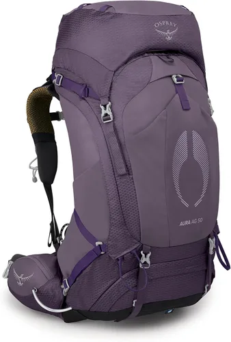 Vista 12 de Osprey Aura AG 50L Mochila de mochilero para mujer, rojo sorbete de bayas, WXS/S