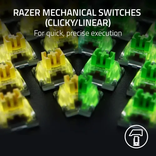 Vista 2 de Razer BlackWidow V4 Teclado mecánico para juegos interruptores verdes táctiles y clicky - Chroma RGB - 6 teclas macro dedicadas - Reposamuñecas