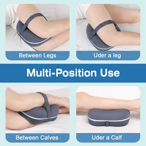 Vista 6 de SereneCloud Knee Pillow for Side Sleepers, Memory Foam Knee Pillow, Leg Pillows for Sciatica, Back, Hip, Knee & Ankle Pain Relief