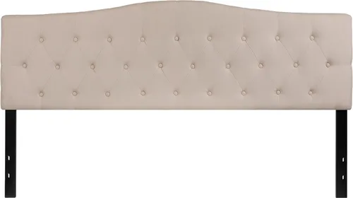 Vista 213 de BizChair Cabecero tapizado capitoné tamaño individual en tela blanca