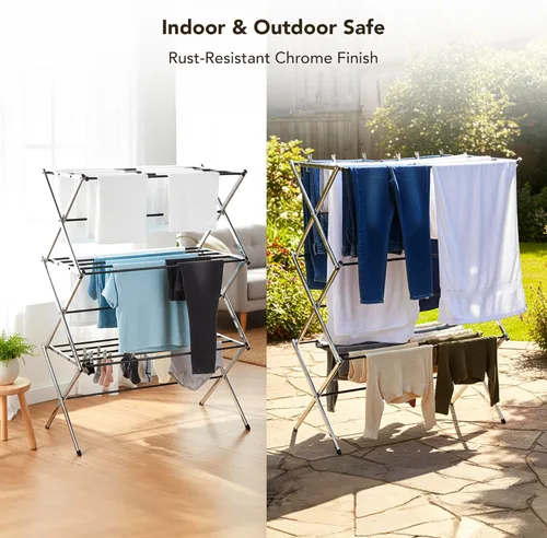Vista 5 de Displays By Jack Secadora de ropa plegable portátil, estante de secado plegable para ropa, lencería, toallas, ropa de cama, ropa de cama