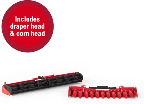 Vista 4 de 1/64 Case IH 7250 Cosechadora de orugas con cabezales de maíz y grano Colección Prestige 44327