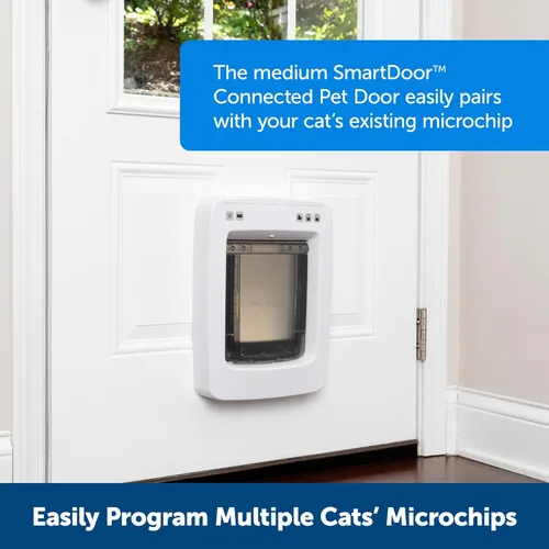 Vista 8 de Puerta conectada SmartDoor™ sin óxido para mascotas, para perros y gatos, entrada y salida selectiva, puerta para mascotas habilitada
