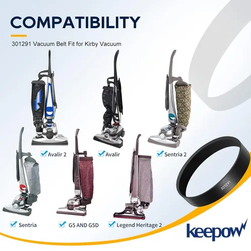 Vista 2 de KEEPOW Correa de repuesto para aspiradora Kirby Sentria, parte 301291 para Kirby Avalir 2, G3 G4 G5 G6 G7 (paquete de 2)