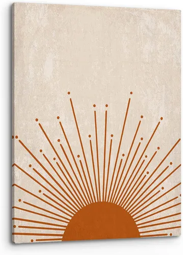 PHAMTE Lienzo enmarcado bohemio rústico con puesta de sol y puesta de sol naranja para el hogar, baño, habitación de niñas, cocina, oficina (11 x 14