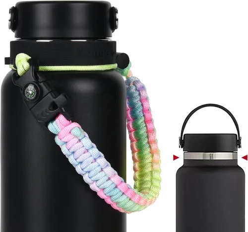 Vista 8 de 2.0 Paracord Handle Compatible with Hydro Flask 2.0 Wide Mouth Water Bottle 12 oz 16 oz 18 oz 20 oz 32 oz 40 oz 64 oz，Perfect for Daily Walking