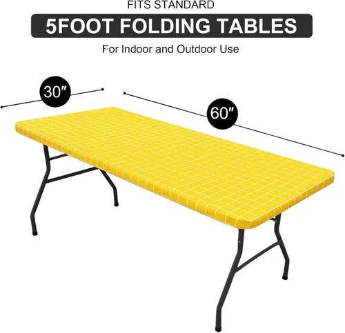 Vista 34 de Mantel rectangular, manteles de plástico elásticos ajustables con parte trasera de franela para mesas de 4 pies, manteles de vinilo impermeables