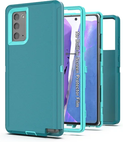 Vista 9 de Funda para Samsung Galaxy Note 20, resistente protección contra caídas, cuerpo completo, a prueba de golpes y polvo [3 en 1], grado militar Negro