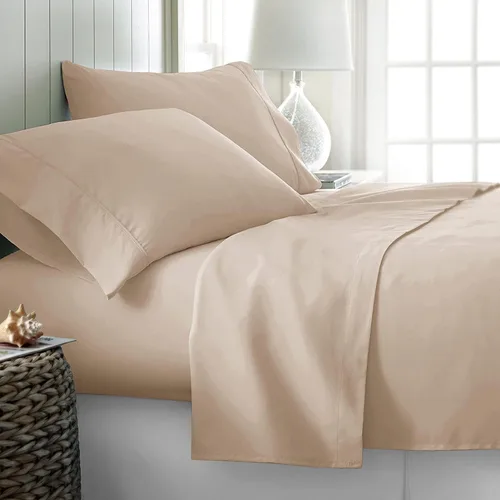 Juego de sábanas tamaño individual, sábanas de microfibra de 4 piezas, funda de cama plana suave, sábanas cómodas de 1800 hilos de lujo para hotel,