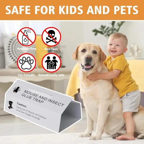Vista 6 de Tablas de pegamento para ratones e insectos, 38 unidades, trampas adhesivas para ratones para interiores para el hogar, bandeja adhesiva