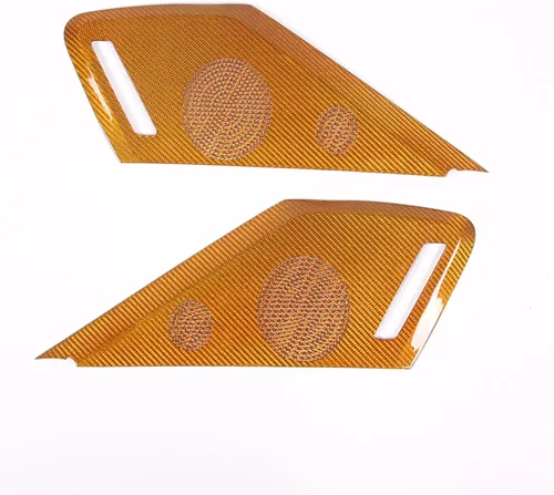 Vista 8 de Cubierta de altavoz de puerta lateral de automóvil compatible con Chevrolet Corvette C8 2LT 3LT 2020-2023 fibra de carbono real, 2 piezas, Negro