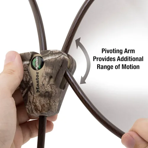 Vista 6 de Master Lock Candado de cable, cerradura de cable con llave ajustable Python, cable de 6 pies de largo, paquete de 2 unidades de camuflaje de ADN