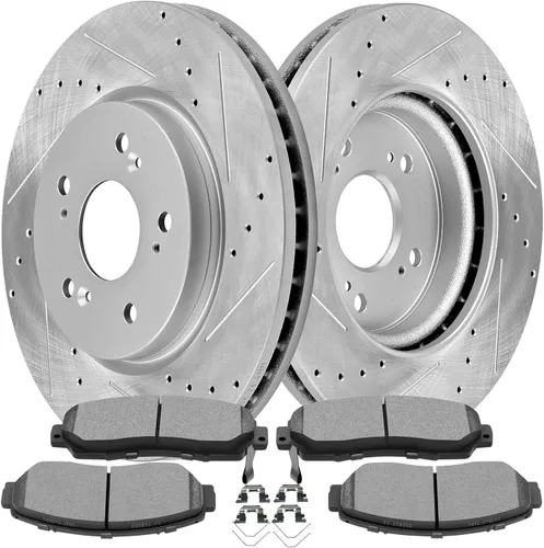 Vista 20 de SCITOO (delantero 282 mm) rotores de freno (5 pernos) y kits de pastillas para Honda Accord 2003-2010