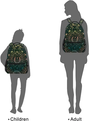 Vista 7 de ALAZA Moon & Star Alchemy Magical - Mochila grande personalizada para laptop, iPad, tableta, mochila escolar de viaje con múltiples bolsillos