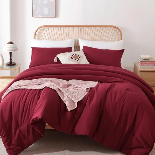 Vista 34 de ROSGONIA Edredón tamaño completo para niñas, niños, adolescentes, gris carbón, 3 piezas (1 edredón gris oscuro y 2 fundas de almohada), ropa de cama