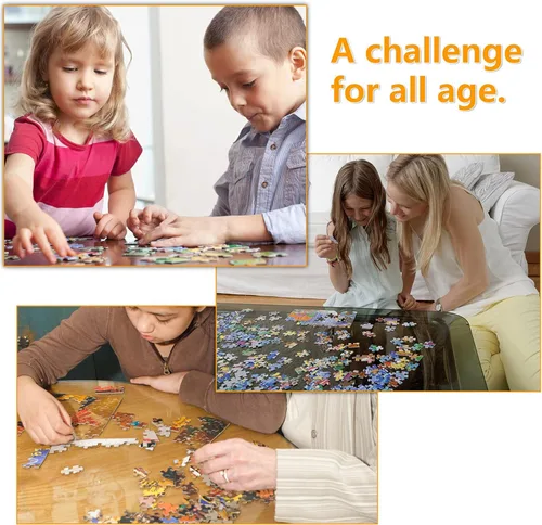 Vista 6 de Hermosos rompecabezas de cabaña de 1000 piezas para adultos, pintorescos rompecabezas de iglesia de 1000 piezas para adultos