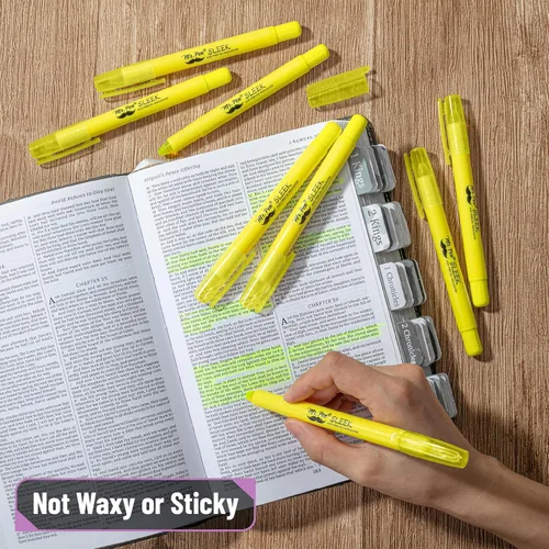 Vista 6 de Mr. Pen - Resaltadores de la Biblia de gel que no se corren, amarillo, paquete de 8