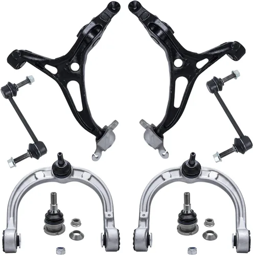 Vista 235 de Detroit Axle - Kit de brazos de control delanteros 2WD de 8 piezas para Ford F-150 Lincoln Mark LT 05-08, 4 brazos de control superior e inferior