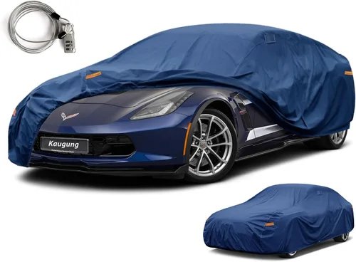 Vista 48 de Kaugung Funda impermeable pesada para automóvil, ajuste personalizado para Ford Mustang GT/Shelby/Cobra/Bullitt (1970-2025), cubierta exterior