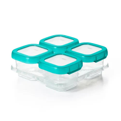Vista 10 de OXO Tot Baby Blocks - Contenedores de almacenamiento para congelador (2 onzas), ópalo