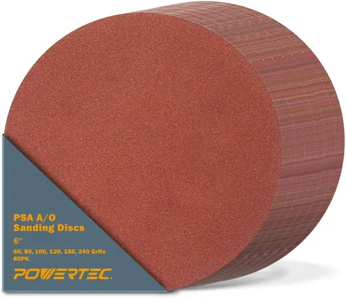 Vista 24 de POWERTEC 1 cinturón de lijado de 30 pulgadas + disco de lijado PSA de 5 pulgadas + barra de sujeción abrasiva, 64 unidades, 4 granos