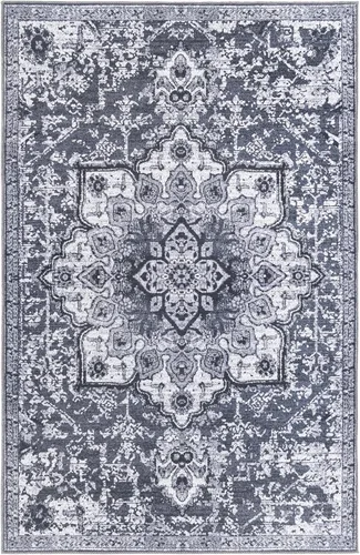 Vista 215 de Rugs.com Francesca Collection - Alfombra lavable de tejido plano, 2 x 3 pies, color blanco sal marina, perfecta para entradas, cocinas, rincones