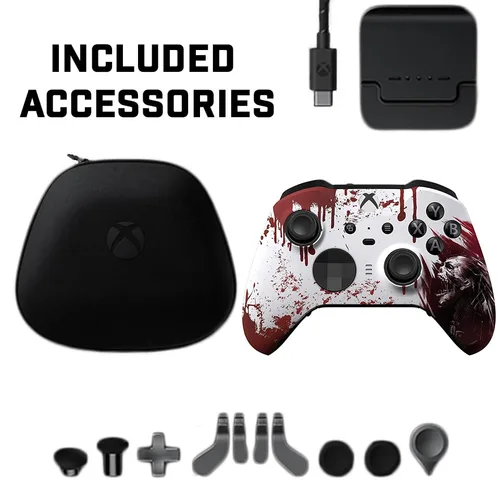 Vista 5 de Custom Controllerzz Elite Series 2 Controller Compatible With Xbox One, Xbox Series S, and Xbox Series X (Bloody Zombie)