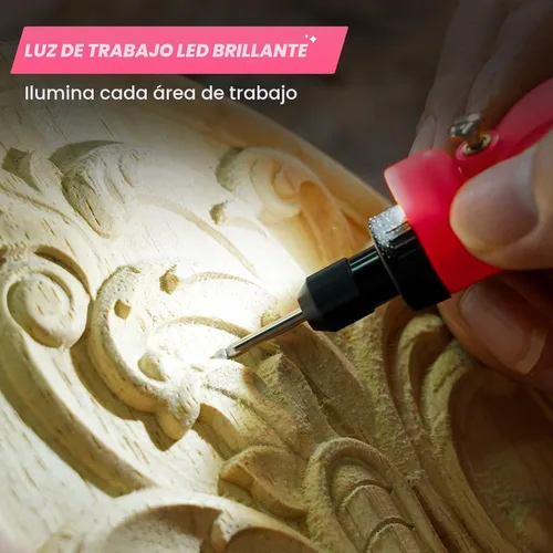 Vista 4 de HARDELL Mini herramienta giratoria inalámbrica, kit de herramientas rotativas recargables de 5 velocidades de 3.7 V con 69 accesorios, carga USB