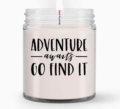 Adventure Awaits Go Find It - Velas de regalo para mujeres, regalos para ella, esposa, novia, regalos de cumpleaños para mujeres, mamá, mejor amiga,