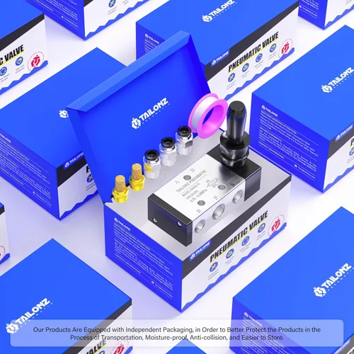 Vista 6 de TAILONZ PNEUMATIC 1/2 "NPT 5 Way 2 Postion Air Hand Palanca Válvula neumática Electroválvula de control manual Push-Pull 4H410-15