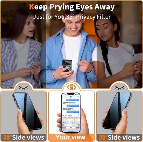 Vista 5 de [Protección completa de la cámara y bloqueo mecánico] Funda magnética de privacidad para iPhone 13 [compatible con MagSafe] [anillo de metal CD]