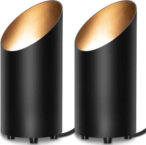 SUNVIE Paquete de 2 luces de acento para interiores, lámpara de pie, iluminación ascendente, foco interior con bombilla GU10 de 2700K, iluminación