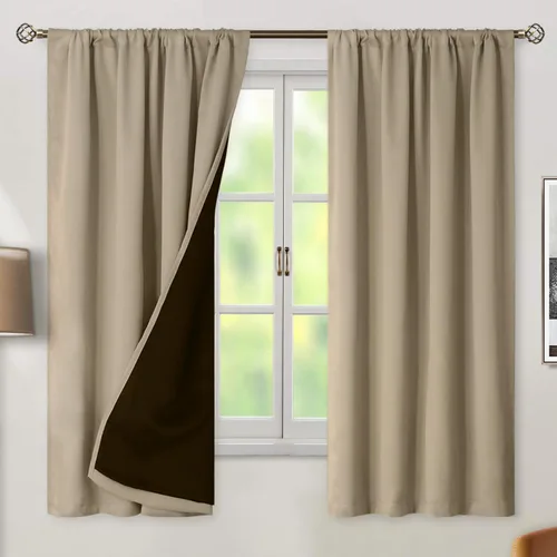 Vista 92 de BGment - Cortinas opacas para sala de estar de 63 pulgadas de largo, juego de 2 paneles, cortinas para oscurecer toda la habitación, cortinas