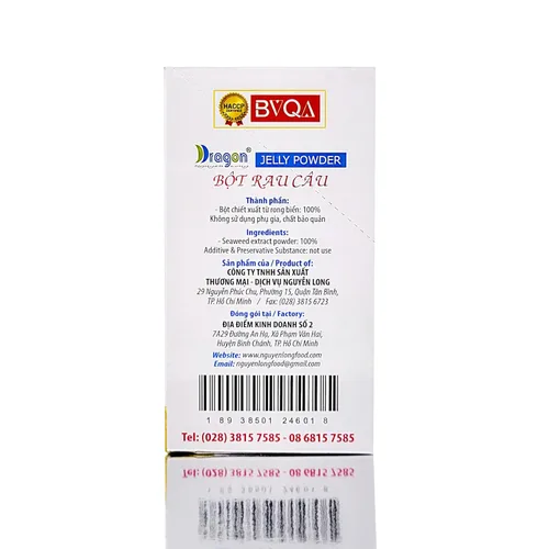 Vista 3 de DRAGON - Gelatina de coco en polvo 0.35 onzas / Bot Rau Cau 0.35 oz (paquete de 12)