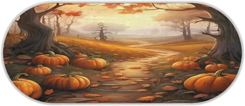 Vista 3 de cfpolar Pumpkins Fall Maple Leaves Bathroom Rugs Non-Slip Bath Rug Microfiber Bath Mat Absorbent Kitchen Mats and Rugs Machine Washable Oval Plush