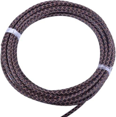 Vista 73 de KONMAY - Cordón de cuero trenzado genuino de 5 yardas, 3.0mm, marrón antiguo, redondo, para cuerda de bolo