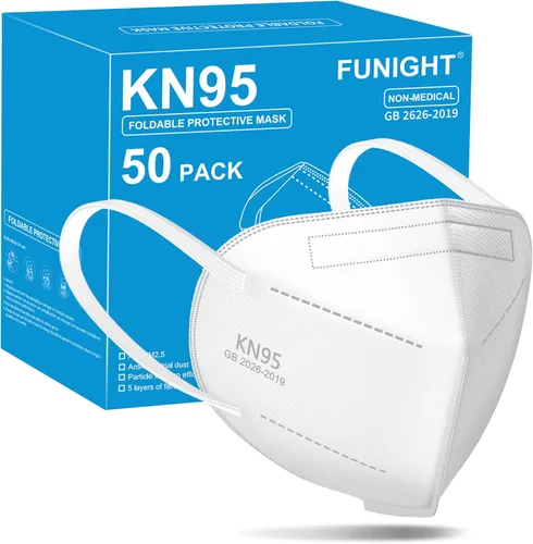 Vista 11 de Funight - Mascarillas KN95 de 5 capas transpirables, eficiencia de filtro ≥ 95%, protección contra el polvo y partículas PM2.5, desechables