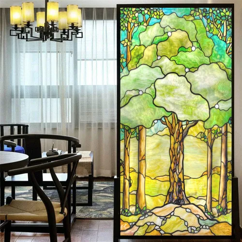 Vista 17 de Película de privacidad para ventanas, estilo diamante, vidrio manchado, sin pegamento, adherencia estática, calcomanías decorativas esmeriladas