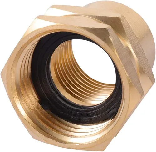 Vista 4 de Adaptador de manguera de jardín de latón, conector hembra de 3/4 pulgadas GHT x 1/2 "NPT hembra, adaptador GHT a NPT de latón, manguera de jardín