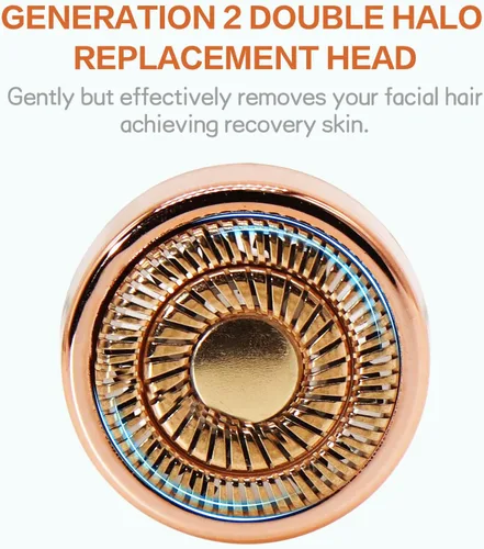 Vista 3 de 4 cabezales de repuesto para removedor de vello facial con 1 cepillo de limpieza, para acabado impecable, herramienta de depilación facial