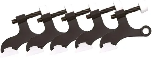 Vista 10 de Design House 189118 - Protector de pared con bisagra de núcleo hueco con punta de goma, topes de puerta ajustables color negro mate, paquete de 5