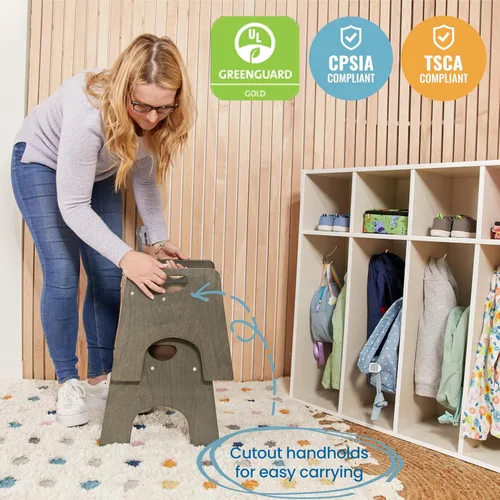 Vista 37 de ECR4Kids Silla apilable de madera para niños pequeños, 6 pulgadas, muebles para niños, lavado blanco, paquete de 2